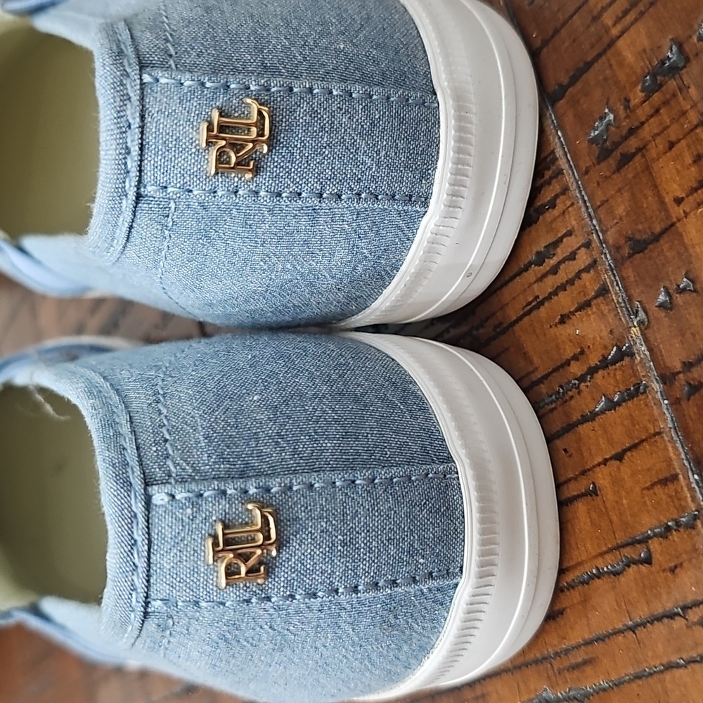 Ralph Lauren Denim Blue Slip-On Loafers - Picture 2 of 3